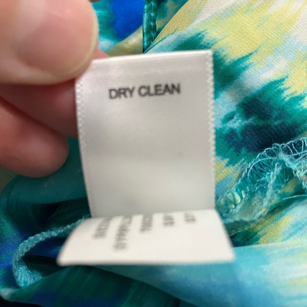 Banana Republic Blue and Yellow Watercolor midi skirt - Picture 3 of 8